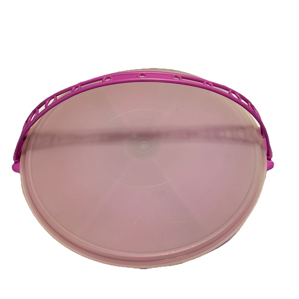 Vintage Tupperware 12" Divided Tray With Lid And Handle Party Server Purple 401‎
